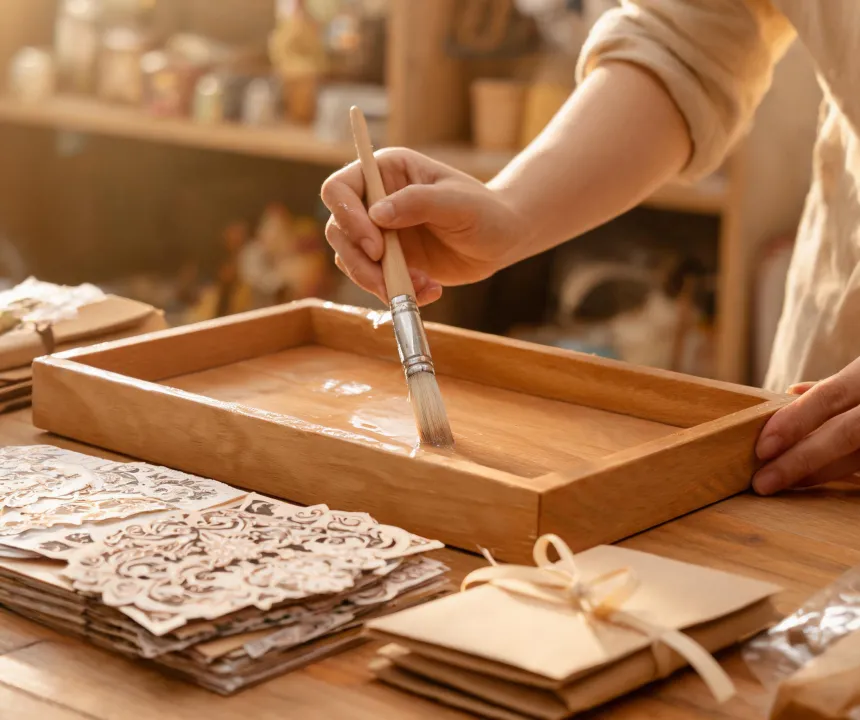Craft finishing close up